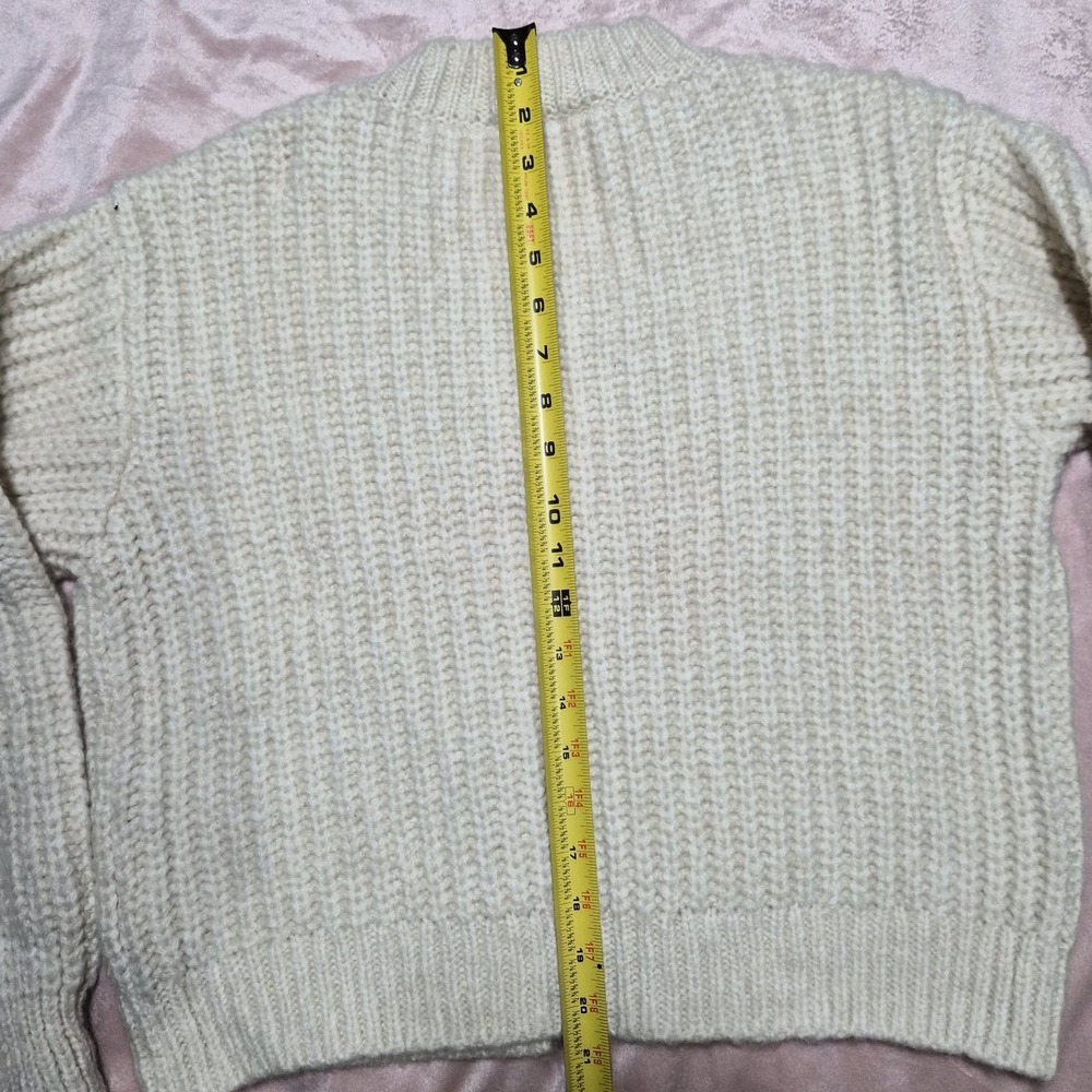 ZARA Womens Chunky Knit Sweater Sz Small Button Down Oversized - Picture 10 of 11